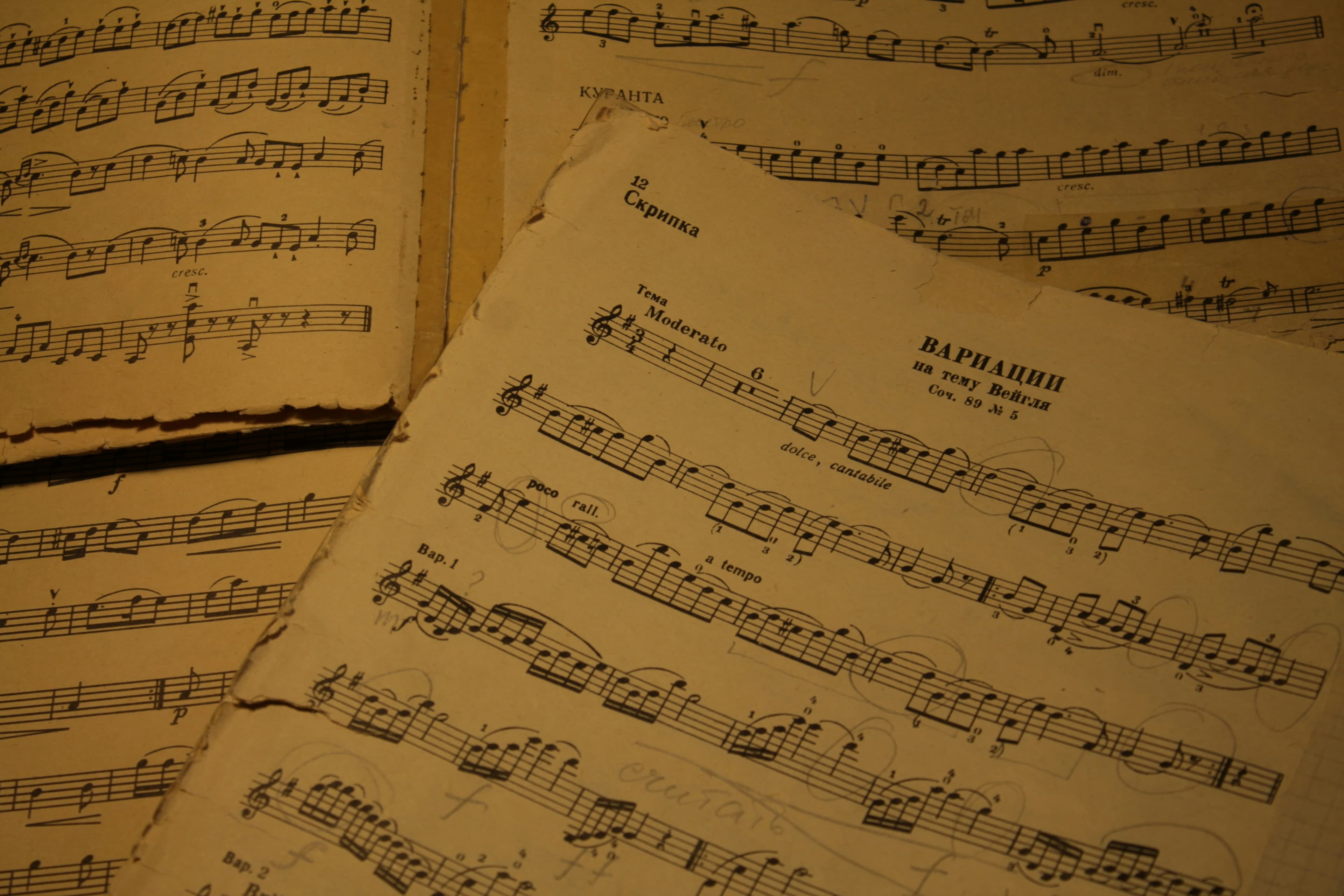 Sheet music for music exam preparation